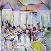 Caf  Rthymnon ~ Huile sur toile