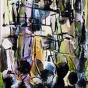 Paysage urbain ~ Huile sur papier