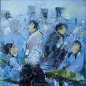 le Club ~ Huile sur carton