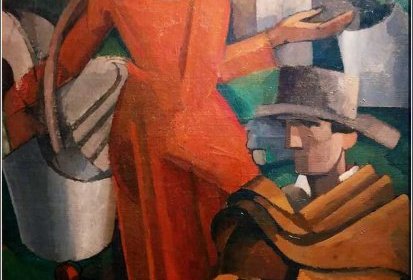 MARE André - le Violoniste et la paysane au fichu jaune, 1924