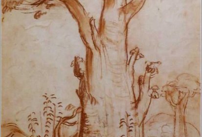 André Maire - Birni, Cases, grenier à céréales (craie à la sanguine et encre (…)