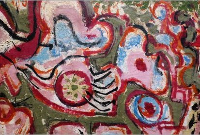 Corneille - L'Île aux oiseaux (1954) huile-sur-toile (détail)