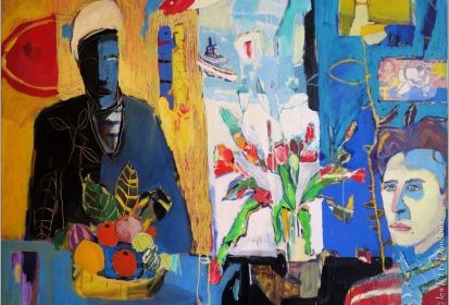 Autoportrait au judoka - 1995 (acrylique sur toile)