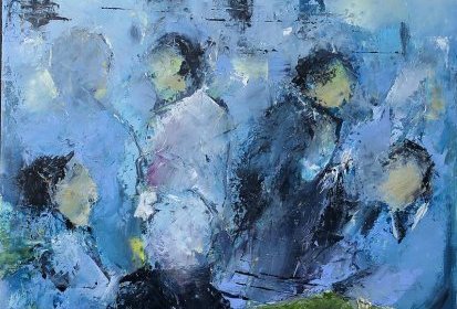 le Club - Huile sur carton