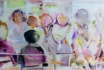 le Cercle - Huile sur papier photo
