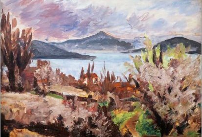 André Dunoyer de Ségonzac - Le Golfe de Saint Tropez (1929) huile-sur-bois