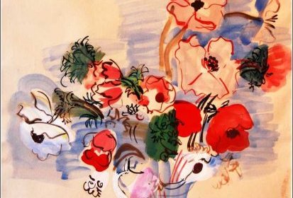 Dufy - Fleurs dans un vase bleu (aquarelle - 1942)