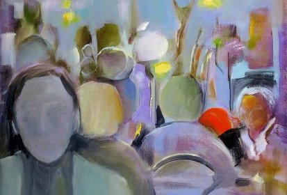 Soirée bleue - Huile sur toile