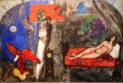 Chagall - A la femme (huile sur toile)